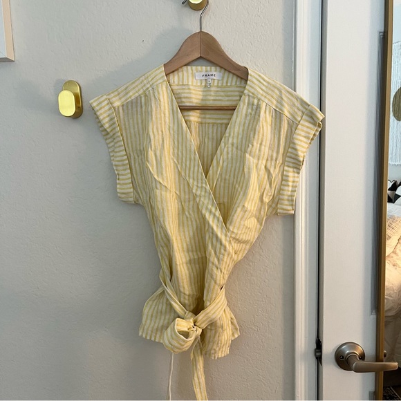 FRAME Wrap Sleeve Top - Picture 1 of 4